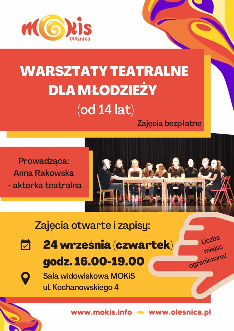 Nowa grupa teatralna w MOKiS-ie. Zapisy odbędą się w trakcie pierwszych